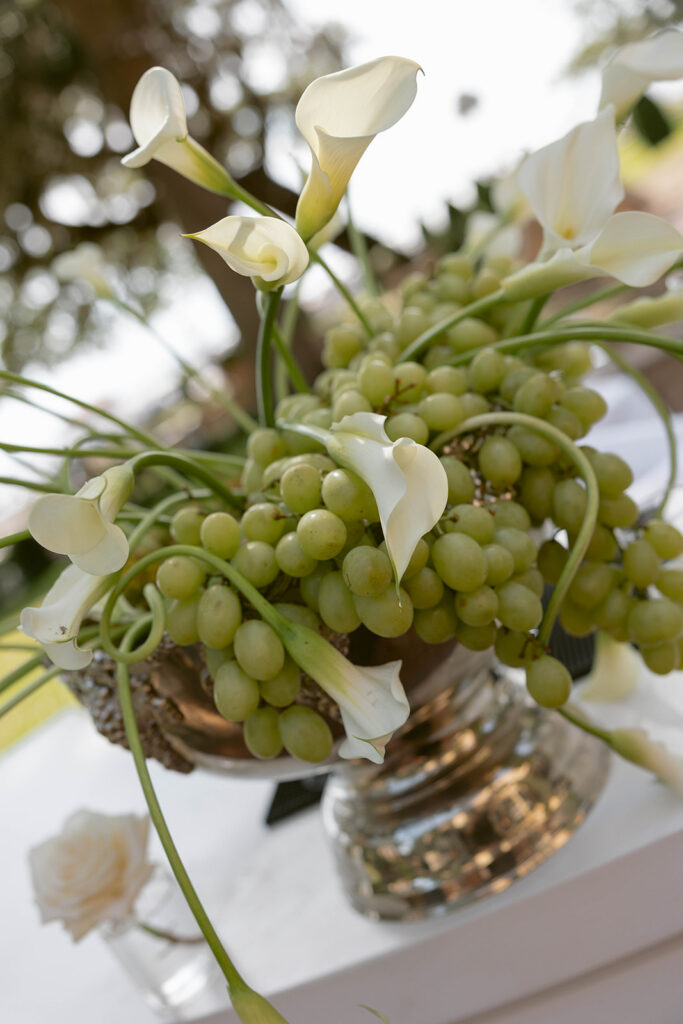 Bride and groom at the ceremony altar overlooking the water at Epping Forest Country Club, Jacksonville