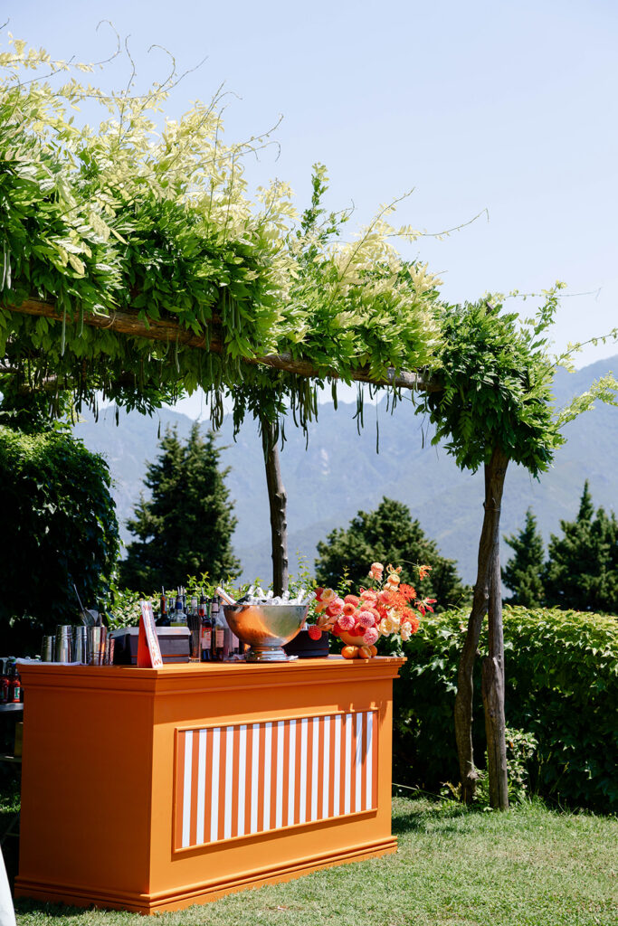 Wisteria-draped pergola with mountain views, Villa Cimbrone ceremony space
